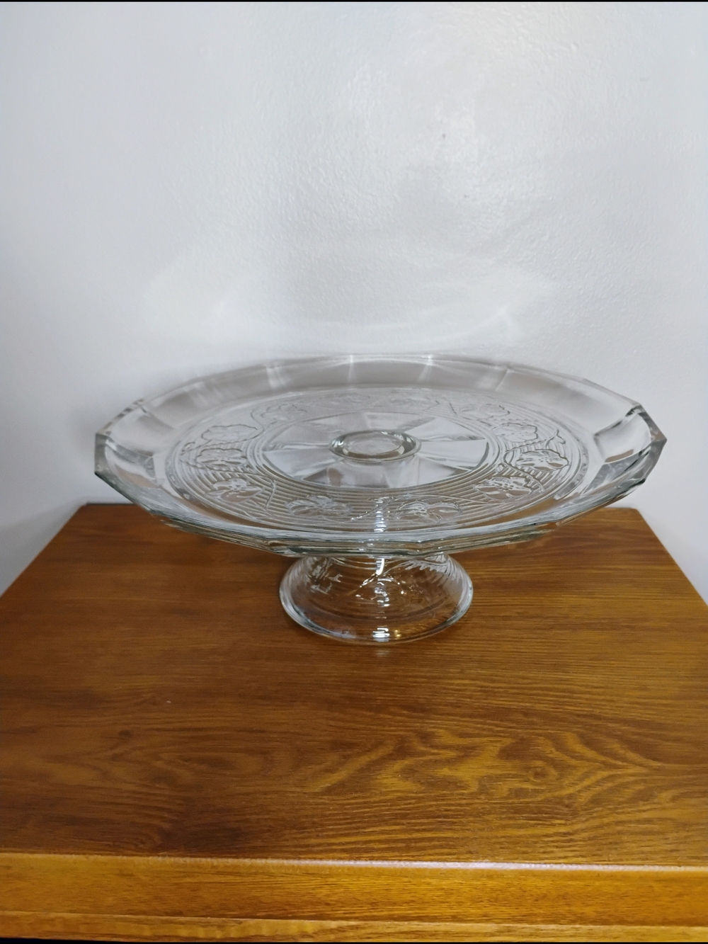 Anchor Hocking Clear Glass Pedestal Cake Plate